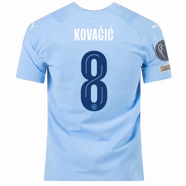 Fan Approved Drop Shoulder Puma Manchester City Authentic Mateo Kovacic Home Jersey w/ Champions League   Club World Cup Patches 23/24 (Team Light Blue/Puma White)