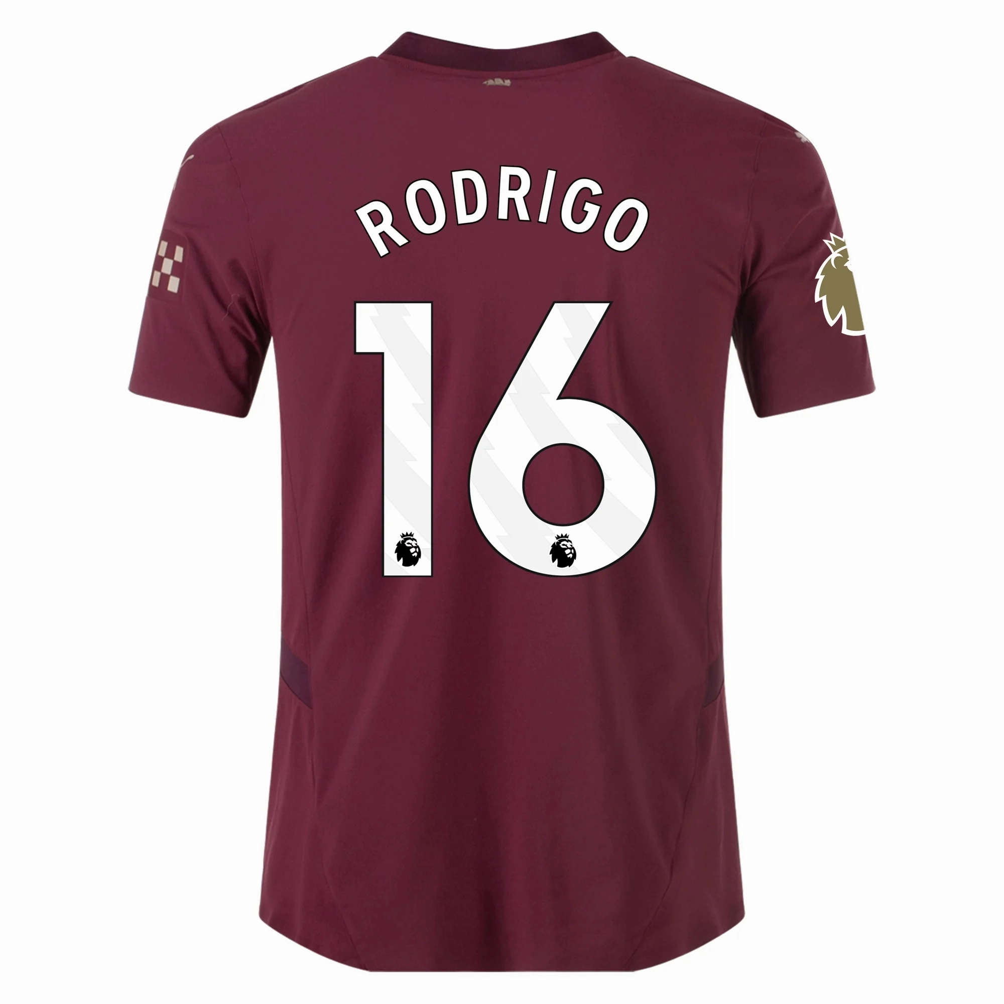 Puma Manchester City Authentic Rodrigo Third Jersey w/ EPL   Club World Cup Patch 24/25 (Dark Jasper) Durable Double Needle Hem Thermal Regulation Layer