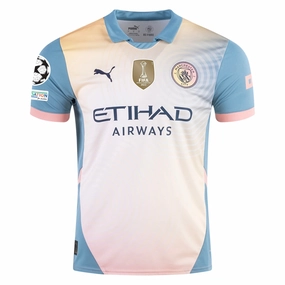 Anti Static Treatment Puma Manchester City Fourth Jersey w/ Champions League   Club World Cup Patch 24/25 (Packaging Rosebay/Bold Blue)