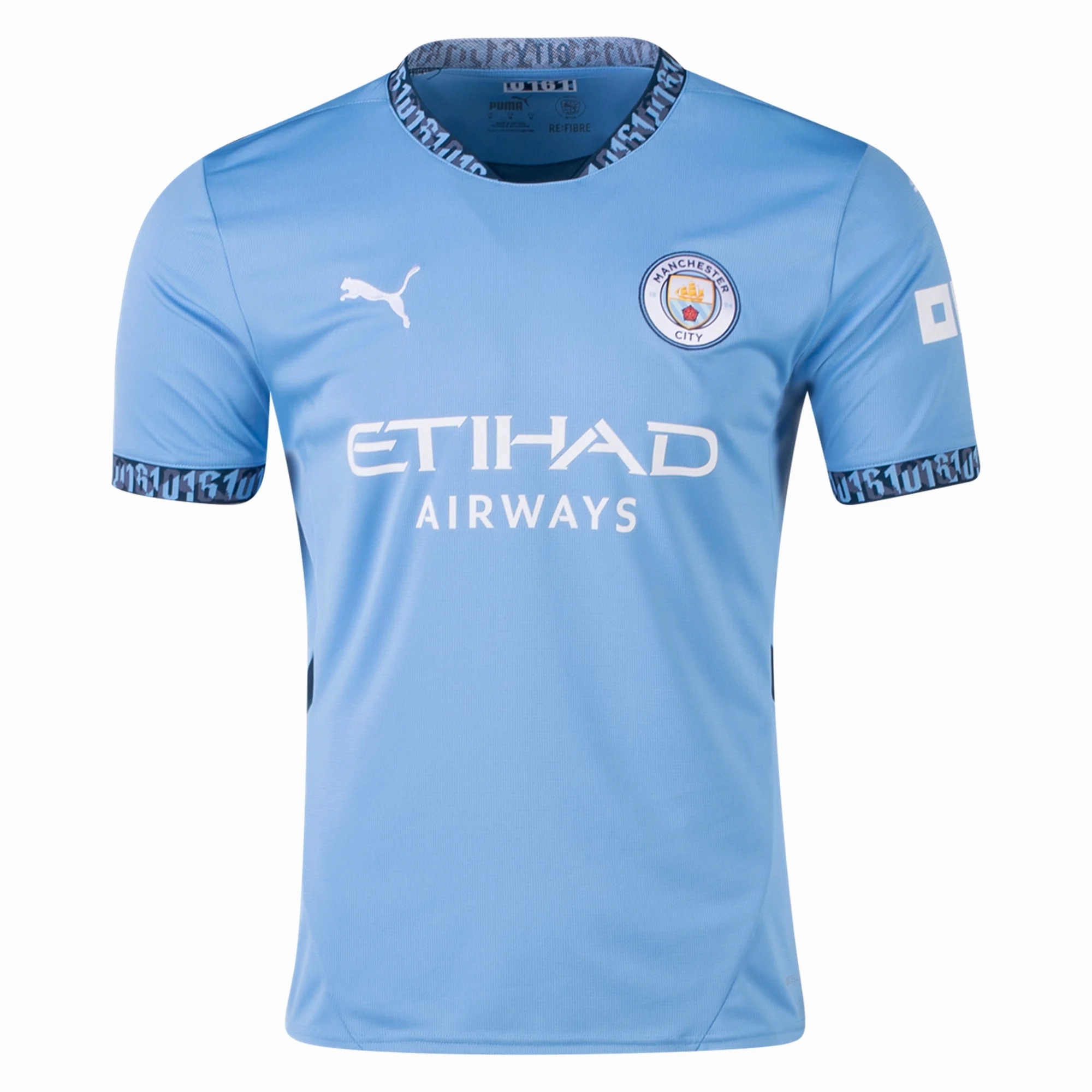 Classic Crew Neck Design Puma Manchester City Home Jersey 24/25 (Team Light Blue/Marine Blue)