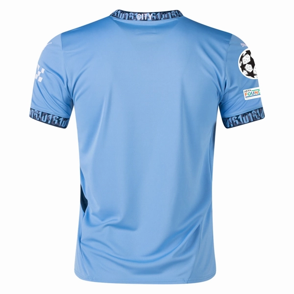 Puma Manchester City Home Jersey w/ Champions League   Club World Cup Patch 24/25 (Team Light Blue/Marine Blue) Elasticated Waistband Design