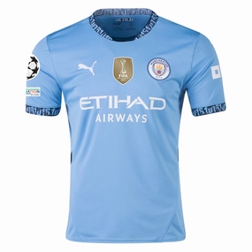 Athletic Motion Puma Manchester City Home Jersey w/ Champions League   Club World Cup Patch 24/25 (Team Light Blue/Marine Blue)