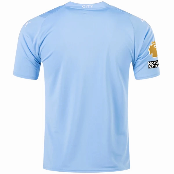 Reinforced Stress Point Stitching Puma Manchester City Home Jersey w/ EPL   No Room For Racism   Club World Cup Patches 23/24 (Team Light Blue/Puma White)