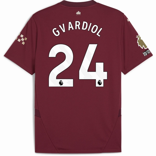 Lightweight Thermal Fabric Non Binding Edgework Puma Manchester City Jo?ko Gvardiol Third Jersey w/ EPL   No Room For Racism   Club World Cup Patches24/25 (Dark Jasper)