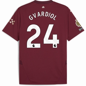 Lightweight Thermal Fabric Non Binding Edgework Puma Manchester City Jo?ko Gvardiol Third Jersey w/ EPL   No Room For Racism   Club World Cup Patches24/25 (Dark Jasper)