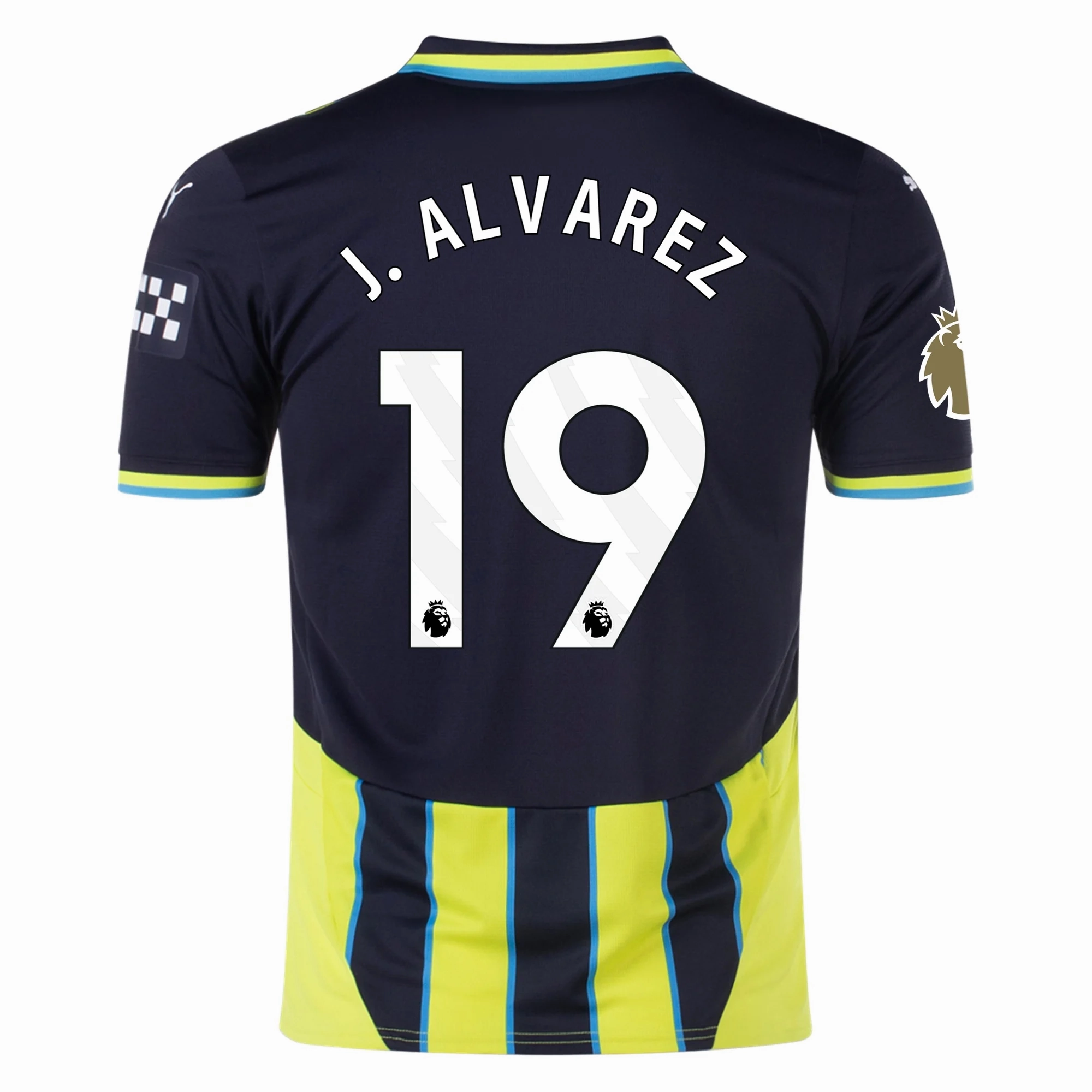 Movement Ready Puma Manchester City Julian Alvarez Away Jersey w/ EPL   Club World Cup Patch 24/25 (New Navy/Yellow Glow)