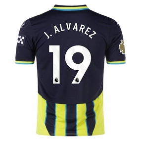 Puma Manchester City Julian Alvarez Away Jersey w/ EPL   Club World Cup Patch 24/25 (New Navy/Yellow Glow) Sublimated Prints