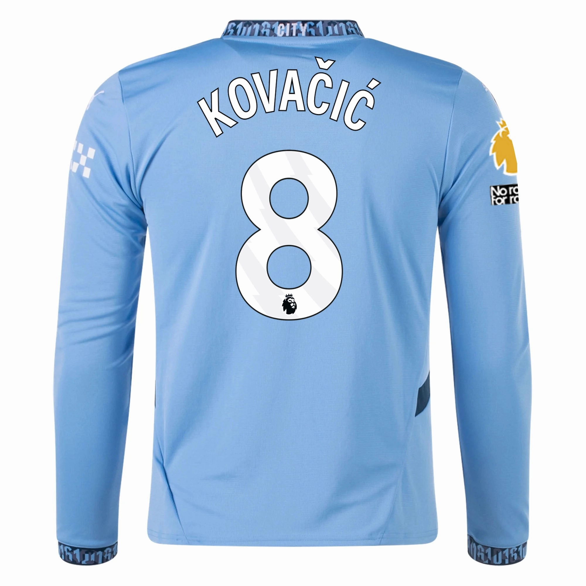 Puma Manchester City Mateo Kova?i? Home Long Sleeve Jersey w/ EPL   No Room For Racism Patch 24/25 (Team Light/Marine Blue) Lightweight Layering