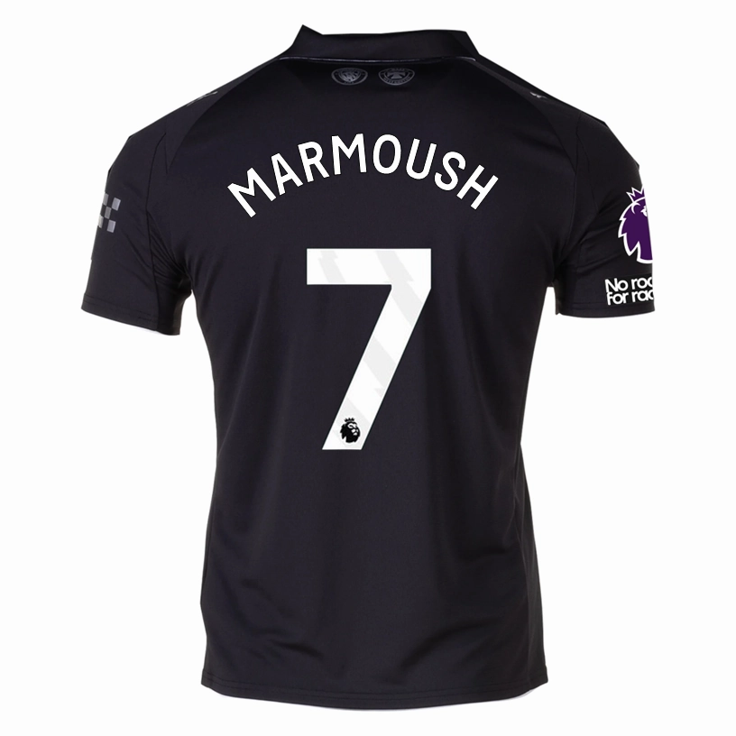Puma Marmoush Men's Manchester City Away Jersey 25/26 w/ NRFR   EPL Patches (Puma Black) Double Stitched Edging All Day Comfort Fit