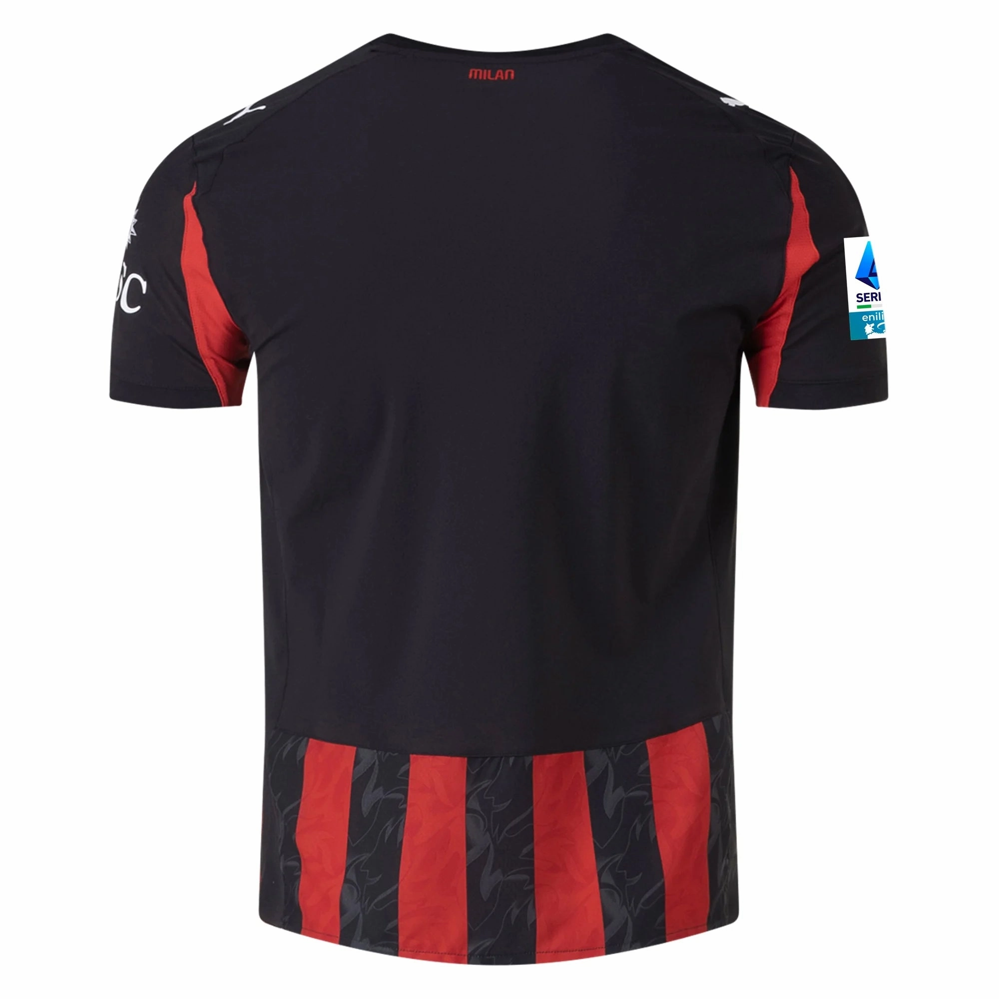 Puma Men's AC Milan Authentic Home Jersey 25/26 w/ Seria A Patch (Red/Black) Bold Colorway Recycled Material Options