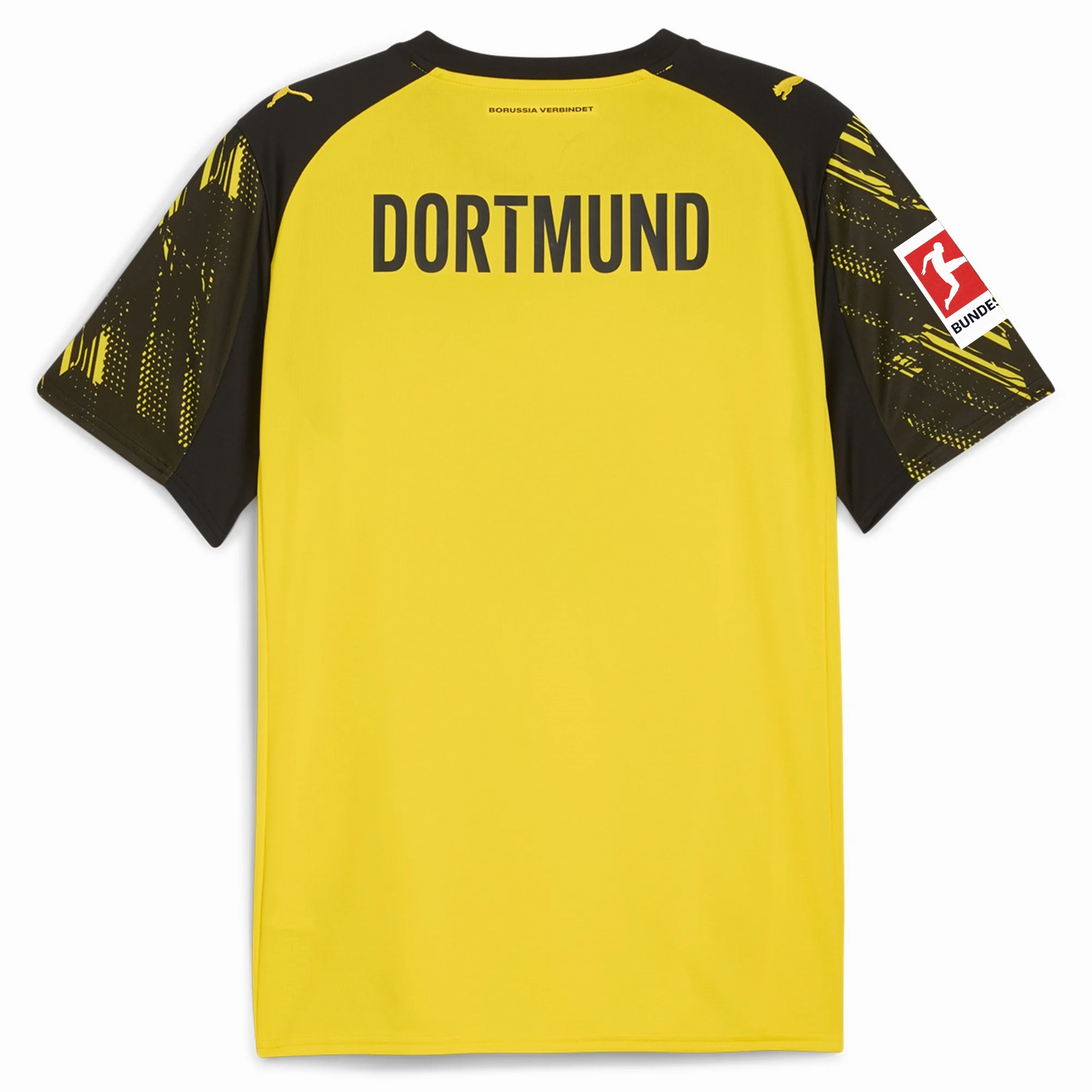Puma Men's BVB Dortmund Home Jersey w/ Bundesliga Patch 25/26 (Faster Yellow/Black) Fitted Layer Bold Vibe