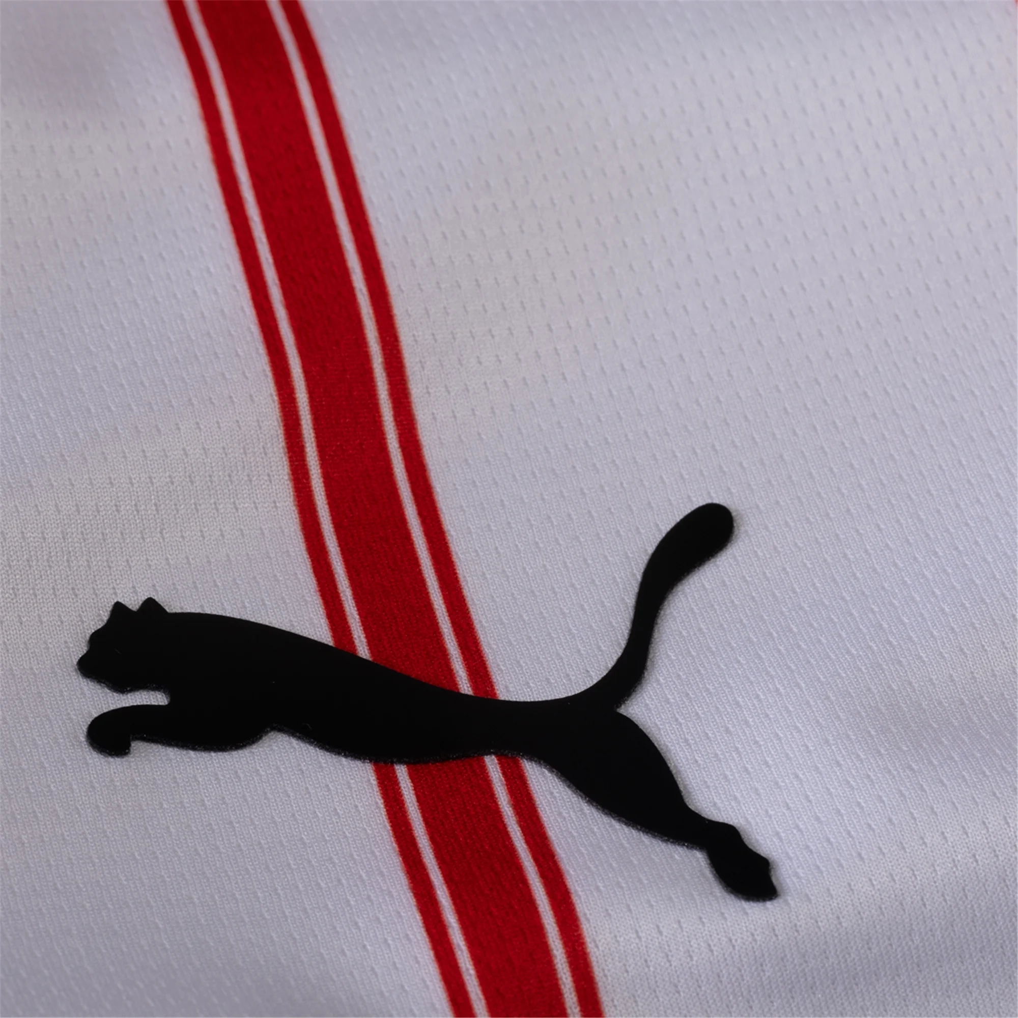 Puma Men's Girona Home Jersey 25/26 (Puma White/Puma Red) High Durability Weave Performance Stretch