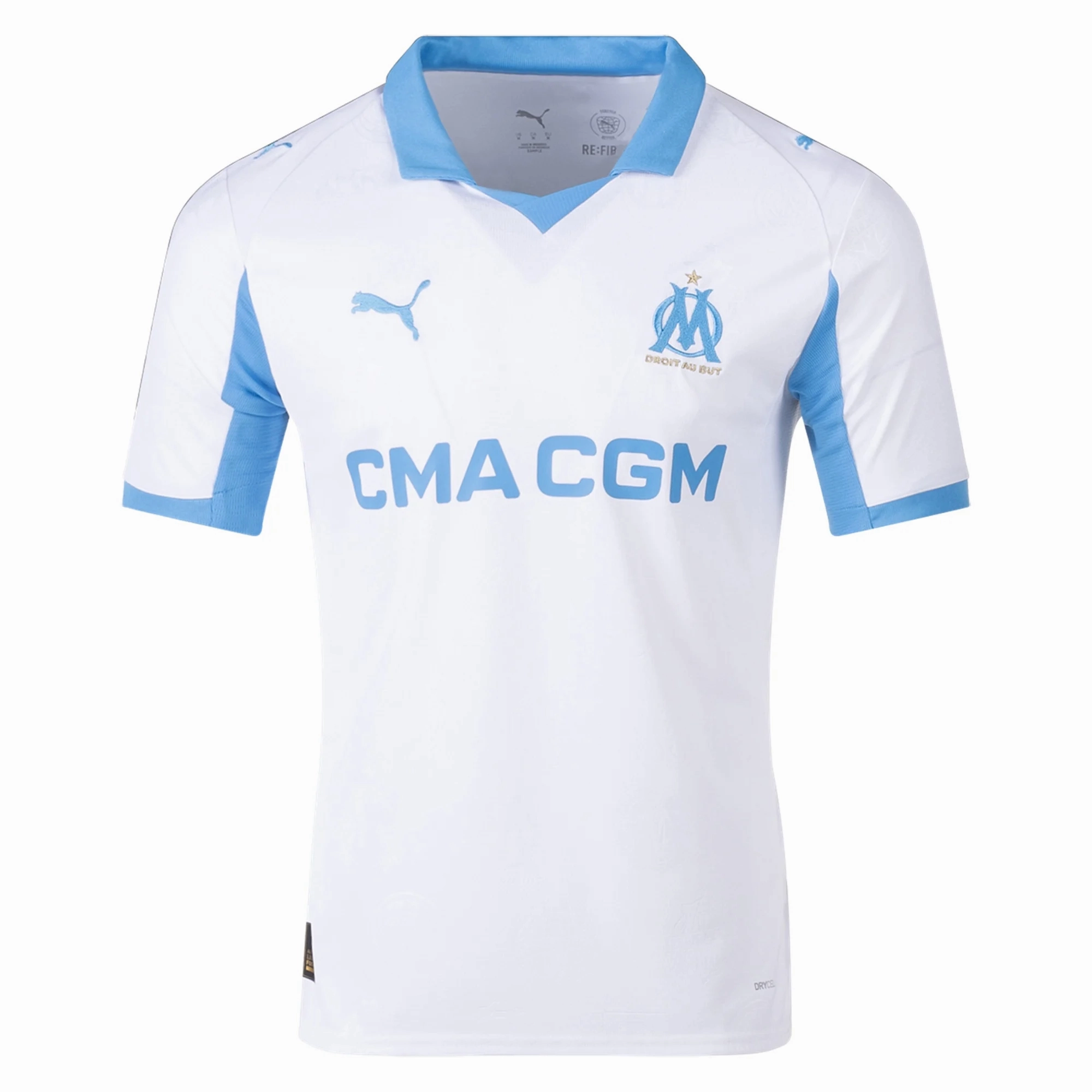 Puma Men's Marseille Home Jersey 25/26 (White/Blue) Fresh Look