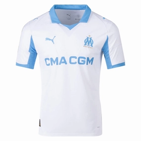 Puma Men's Marseille Home Jersey 25/26 (White/Blue) Fresh Look