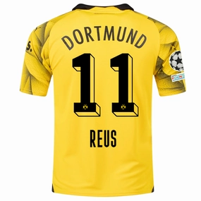 Hollow Core Fiber Puma Mens Borussia Dortmund Marco Reus Third Jersey w/ Champions League Patches 23/24 (Cyber Yellow/Puma Black)