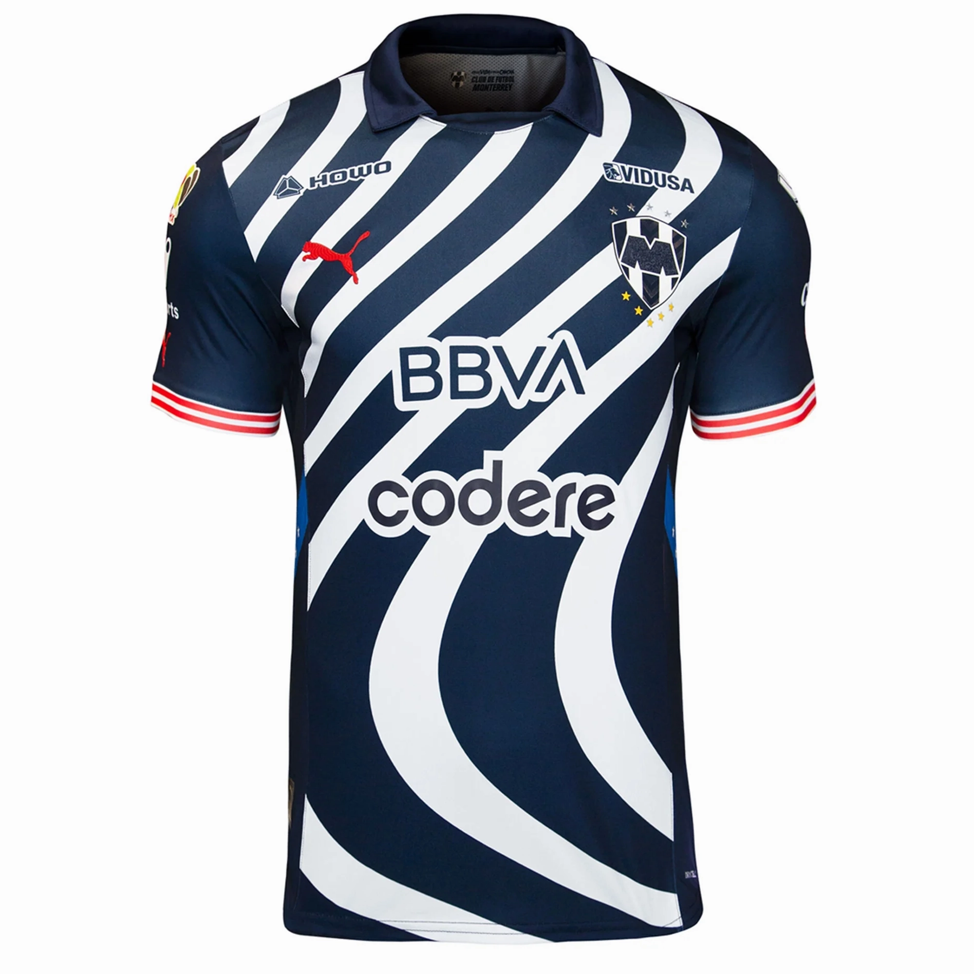 Running Style Breath Flow Puma Monterrey Authentic Home League Cup Jersey 24/25 (Navy/White)
