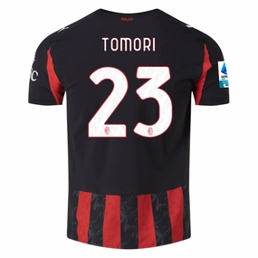 Hybrid Fabric Blends Puma Tomori Men's AC Milan Authentic Home Jersey 25/26 w/ Seria A Patch (Red/Black)