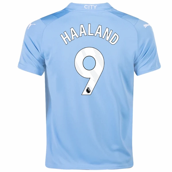Comfort Collar Design Puma Youth Manchester City Erling Haaland Home Jersey 23/24 (Team Light Blue/Puma White)