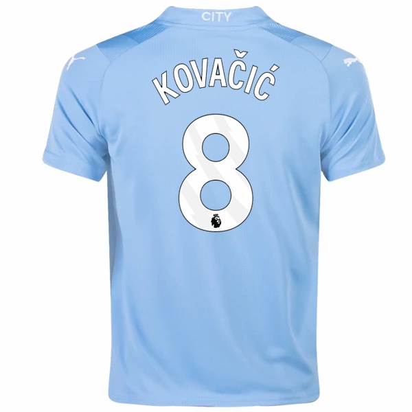 Hypoallergenic Processing Athletic Collar Style Puma Youth Manchester City Mateo Kovacic Home Jersey 23/24 (Team Light Blue/Puma White)