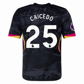 Nike Chelsea Moises Caicedo Third Jersey w/ EPL Patch 24/25 (Anthracite/Pink Prime) Breathable activewear Soft Texture