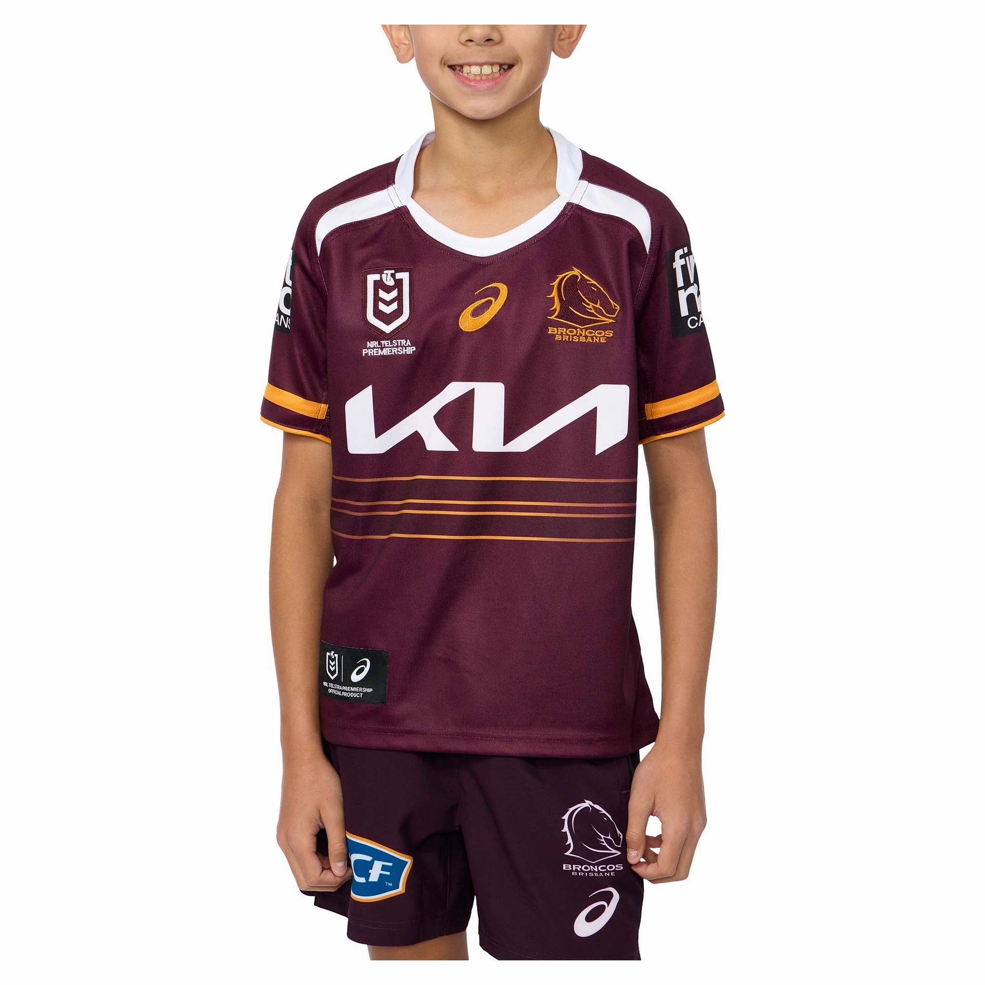 Junior's NRL Brisbane Broncos 2025 Replica Home Jersey Functional Activewear