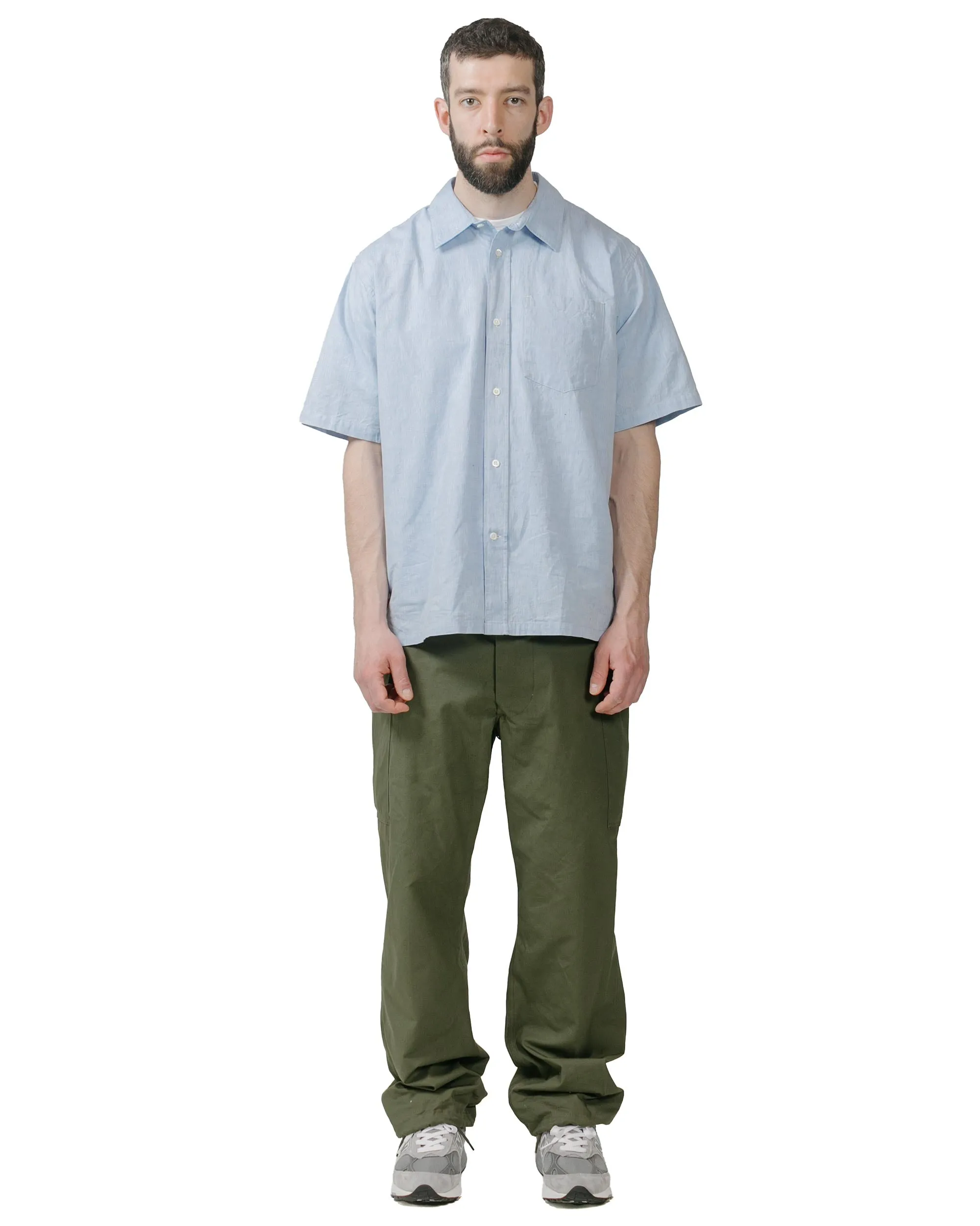 Sustainable fashion Norse Projects Ivan Relaxed Cotton Linen SS Shirt Pale Blue