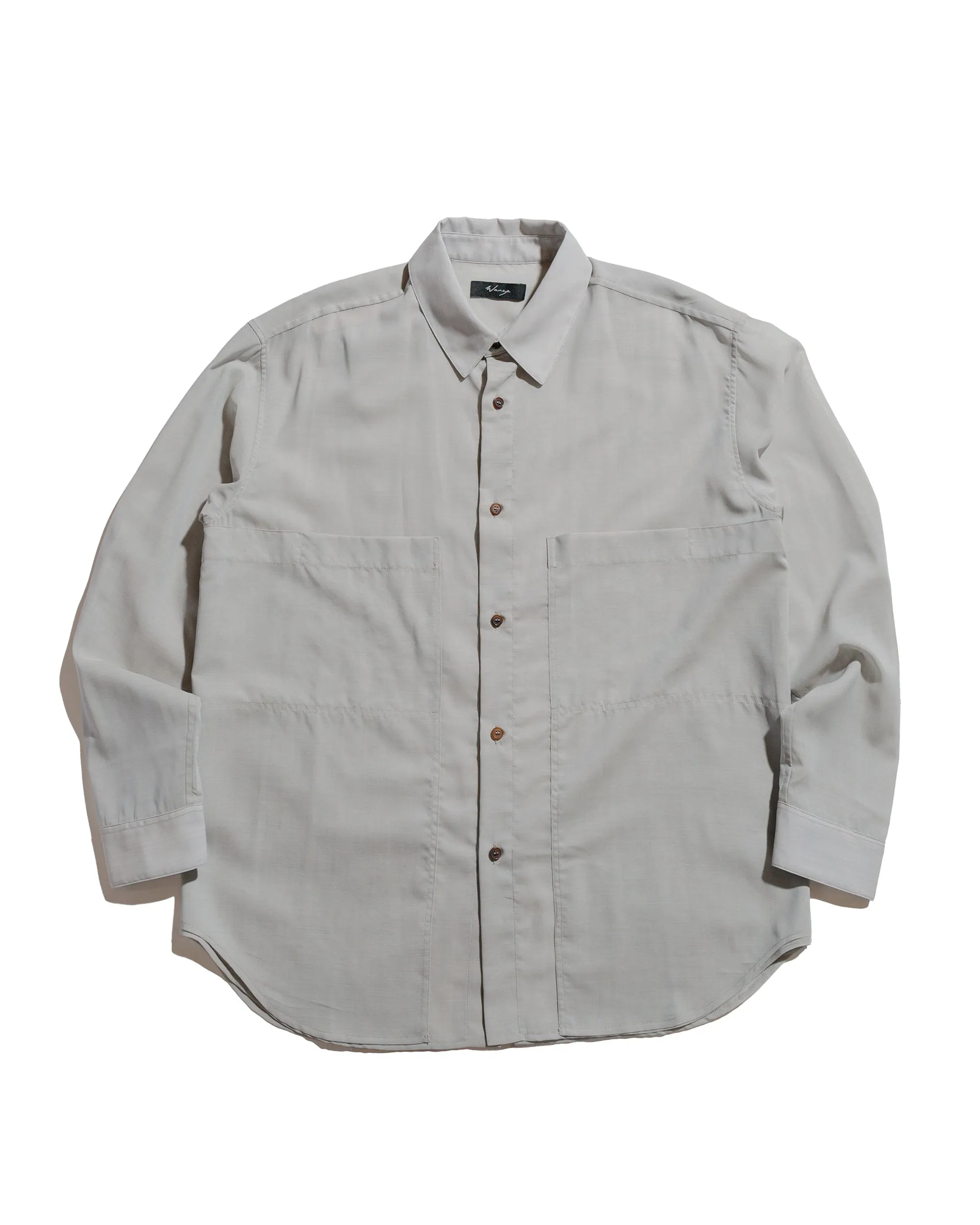 Lakeside Relaxation Dressy look Wanze Layered Button Up Shirt Wool Voile Hazy Blue