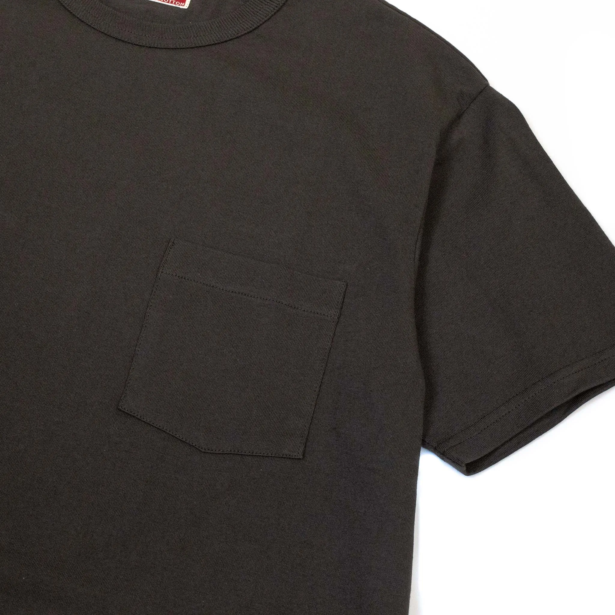 The Real McCoy's MC19012 Pocket Tee Shale Double Stitched Seams
