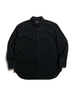 Wanze Layered Button Up Shirt Wool Voile Black Bold Print
