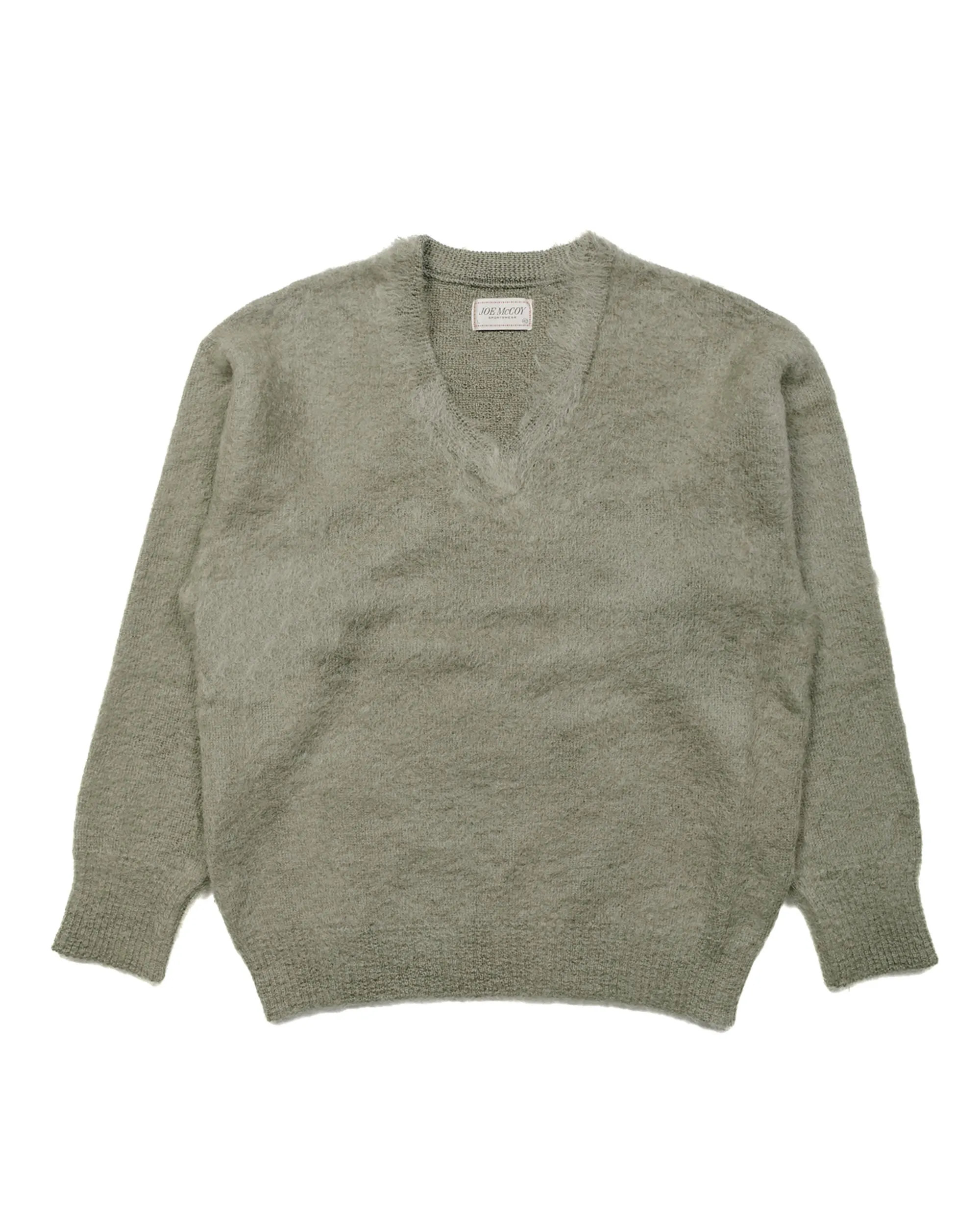 Comfortable Outfit The Real McCoy's MC23109 JM Mohair V-Neck Sweater Mint