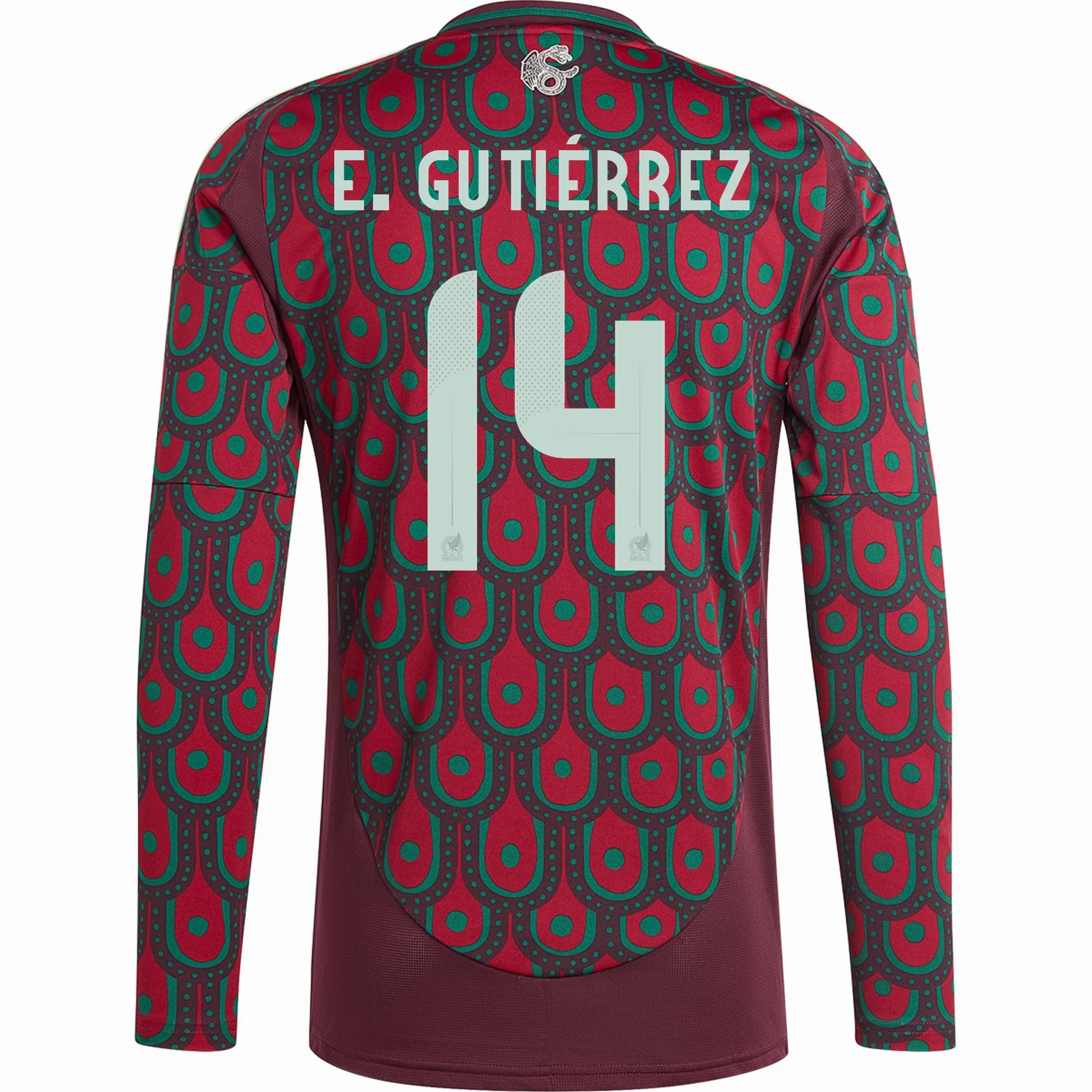 Bonded Hemline adidas Mens Mexico Erick Guti??rrez Home Long Sleeve Jersey 24/25 (Multicolor)