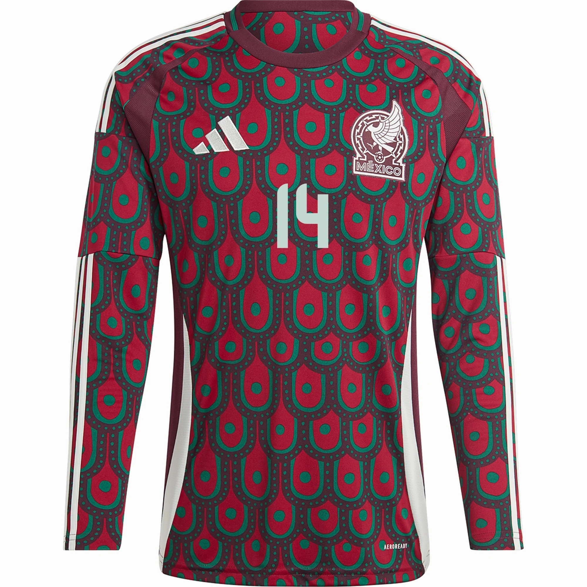 Sporty Performance Low Bulk Construction adidas Mens Mexico Erick Guti??rrez Home Long Sleeve Jersey 24/25 (Multicolor)