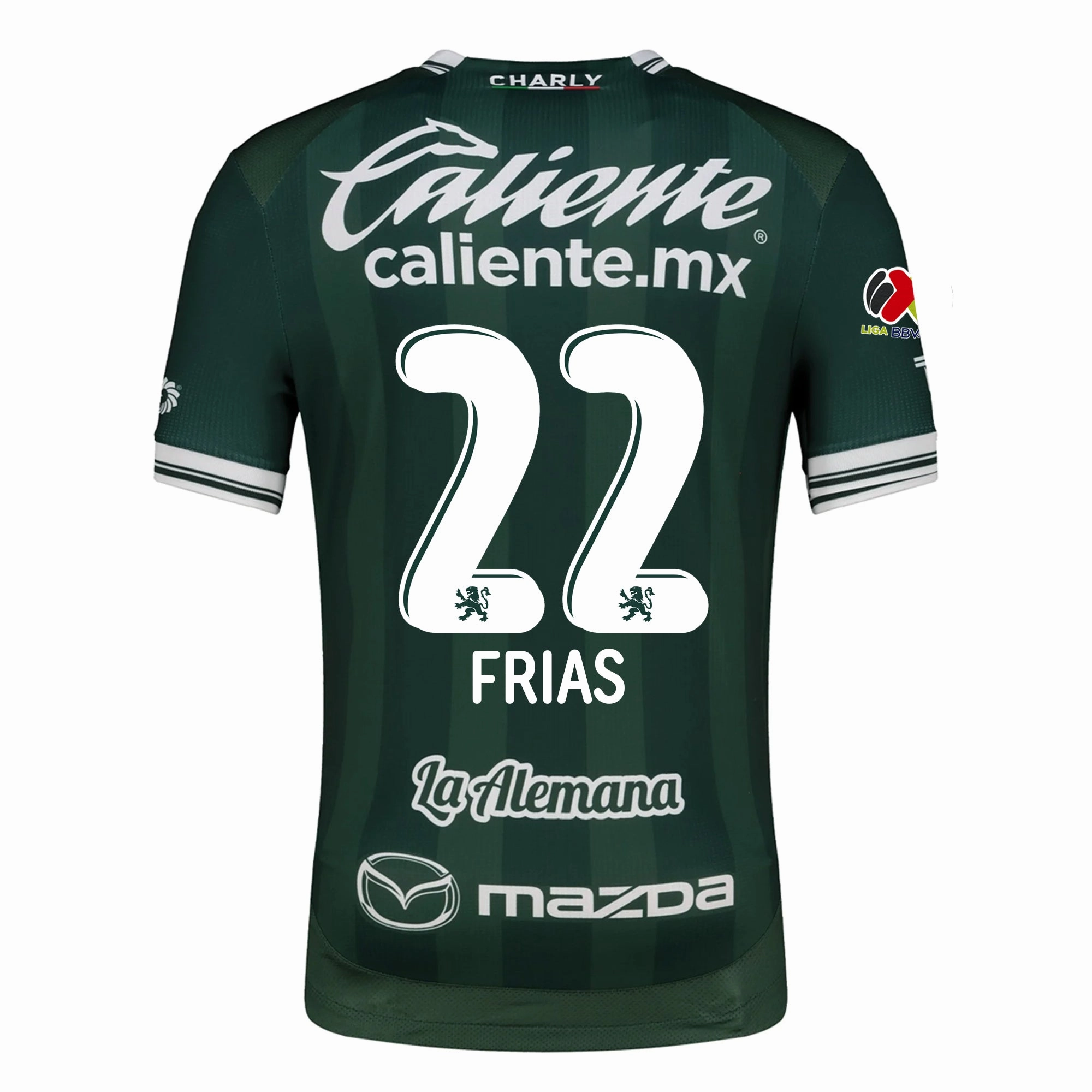 stain resistant coating Charly Adonis Frias Men's Leon FC Home Jersey 25/26 w/ BBVA Liga Patch (Green)