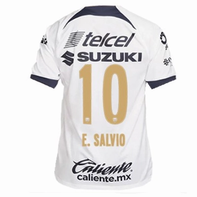 Breathable Sportswear Fabric Nike Pumas UNAM Eduardo Salvio Home Jersey w/ Liga MX Patch 23/24 (White/Obsidian)