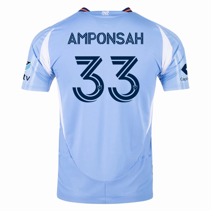 Urban Comfort adidas Prince Amponsah New York City FC Authentic Home Jersey 25/26 w/ MLS Patches (Bahia Light Blue)