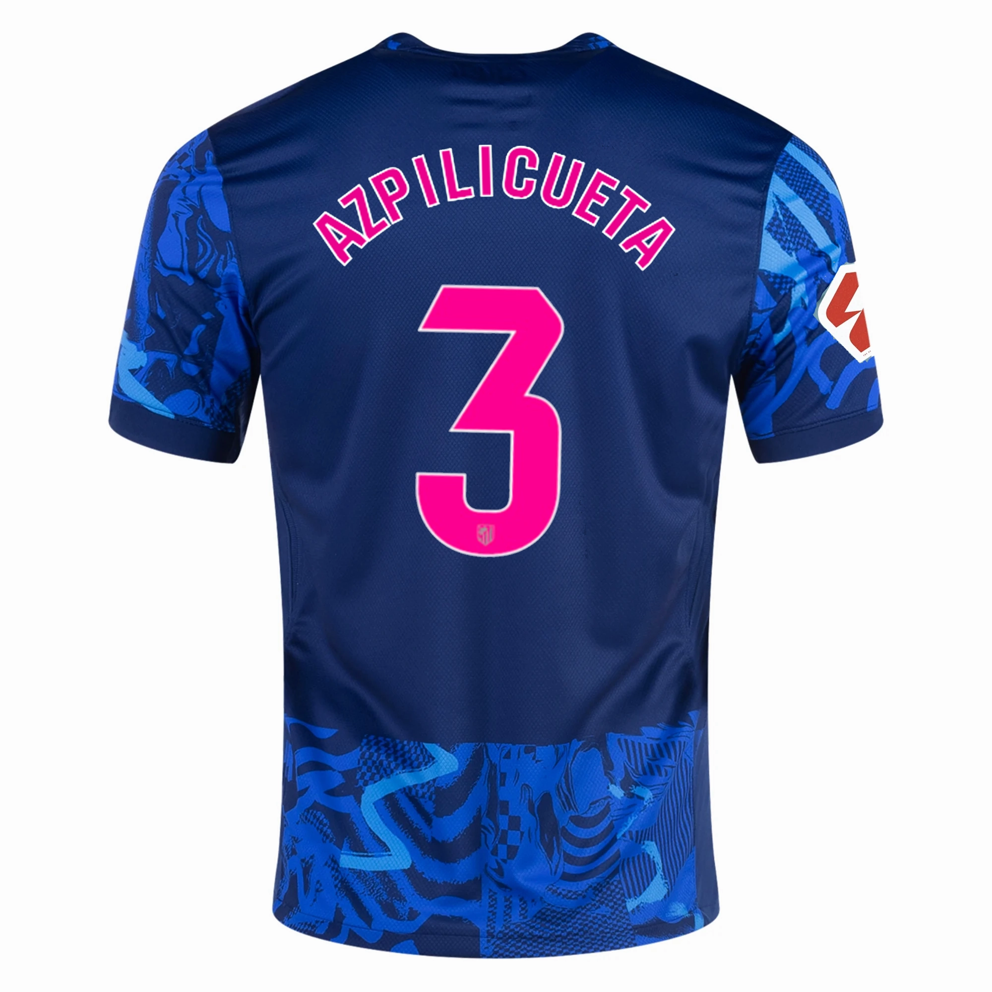 Nike Atletico Madrid Cesar Azpilicueta Third Jersey w/ La Liga Patch 24/25 (Blue Void/Pink Glow) Reinforced Armholes