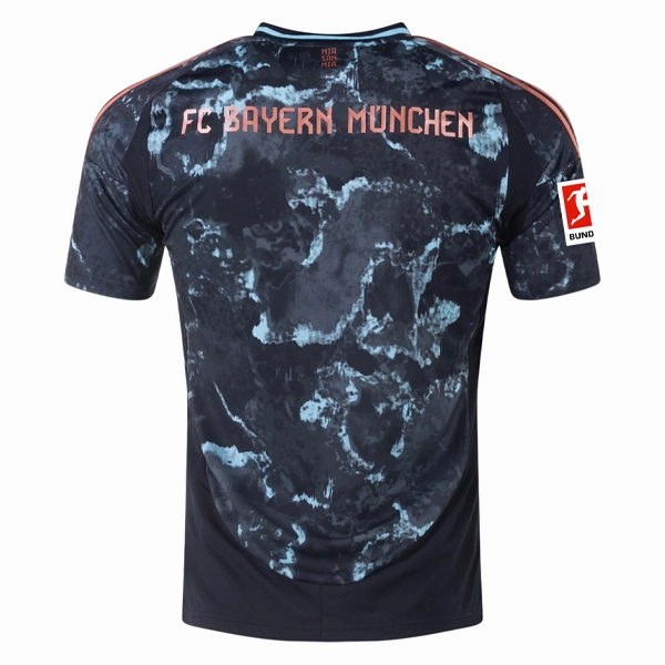 Layered Look Design Air Flow adidas Bayern Munich Away Jersey w/ Bundesiga Patch 24/25 (Black/Copper/Blue)