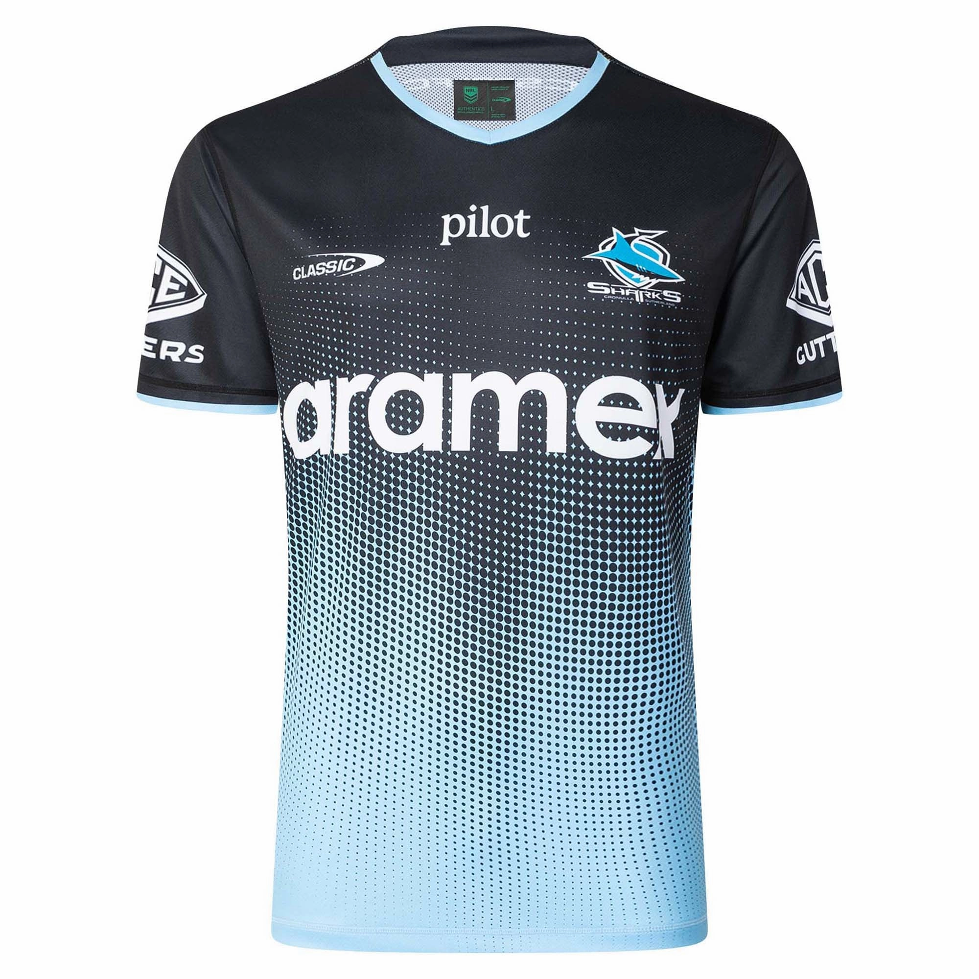 Men's NRL Cronulla-Sutherland Sharks 2025 Pro Training Tee Wind Resistant Coating tech fabric