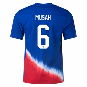 Comfortable fit Nike United States Match Authentic Yunus Musah Away Jersey 24/25 (Old Royal/Sport Red/White)