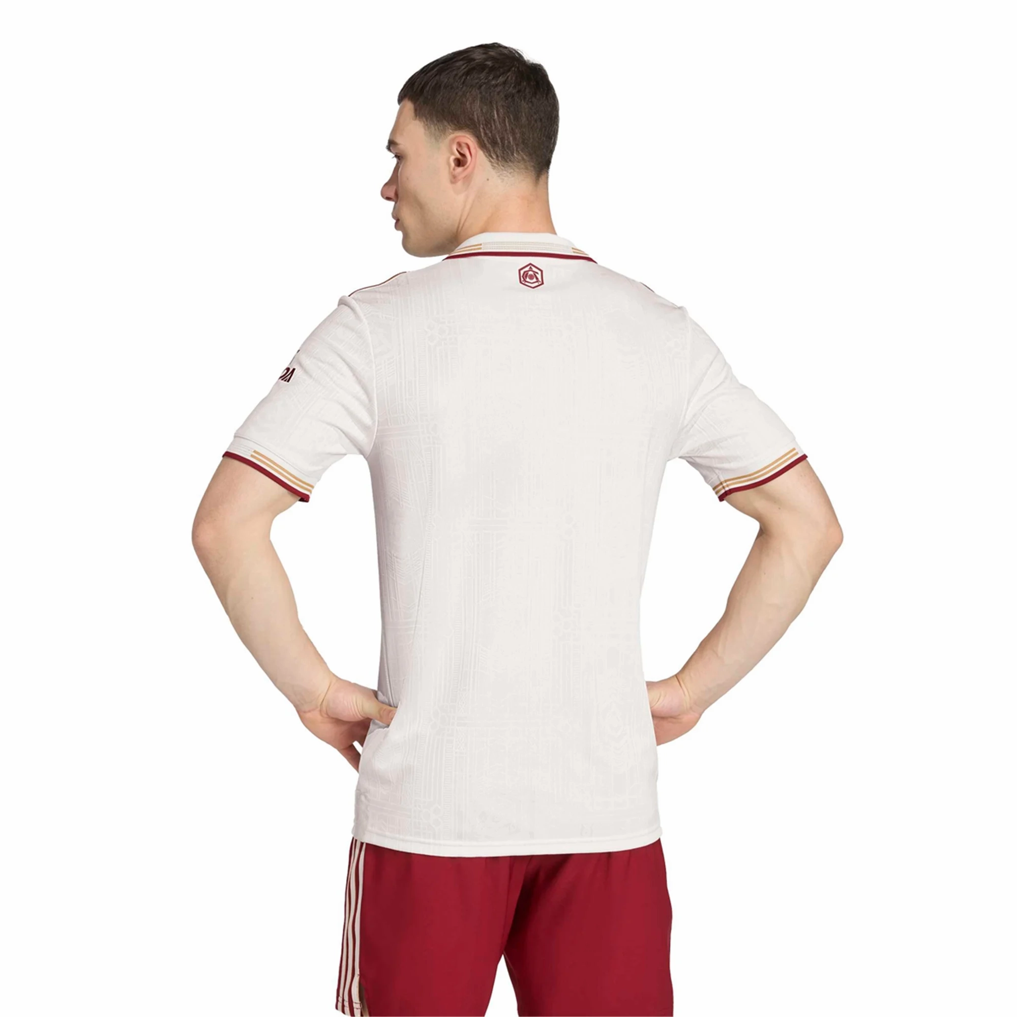 adidas Arsenal Authentic Martin ?degaard Third Jersey w/ EPL   No Room For Racism Patches 25/26 (White/Burgundy) Dry Support Multi Panel Construction
