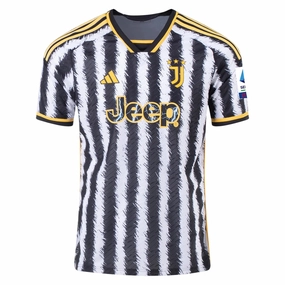 Abrasion Free Design Anti Pill Finish adidas Soule Juventus Home Authentic Jersey 23/24 w/ Serie A Patch (Black/White)