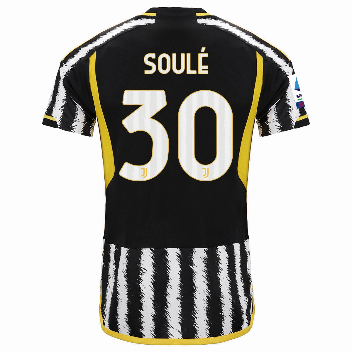 adidas Soule Juventus Home Authentic Jersey 23/24 w/ Serie A Patch (Black/White) Friction control Thermoregulating Lining