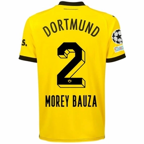Zero Distraction Tagging Any Season Puma Borussia Dortmund Mateu Morey Bauza Home Jersey w/ Champions League Patches 23/24 (Cyber Yellow/Puma Black)