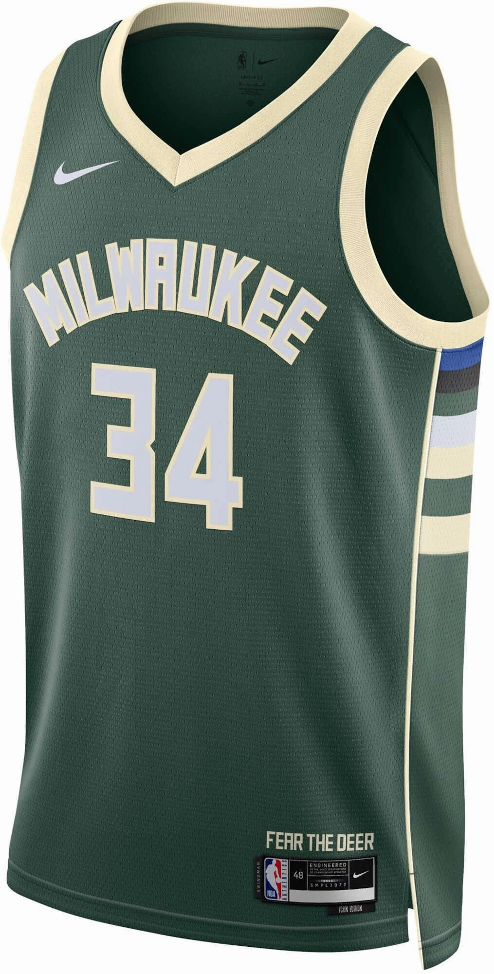 Men's NBA Milwaukee Bucks Giannis Antetokounmpo 2022/23 Icon Edition Swingman Jersey Maximum Flex