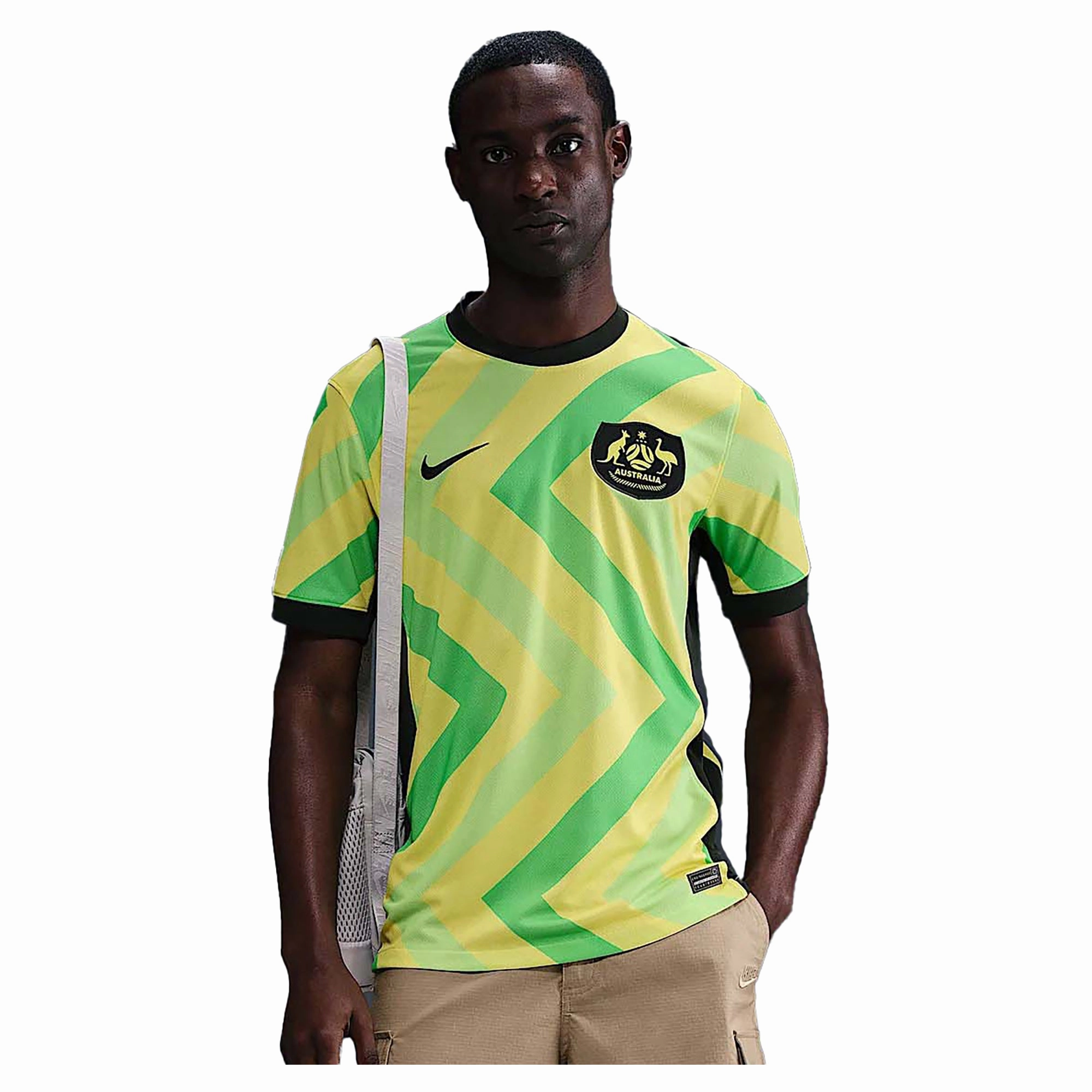 Men's Australia 2025/26 Stadium Home Replica Soccer Jersey Laser Cut Edge