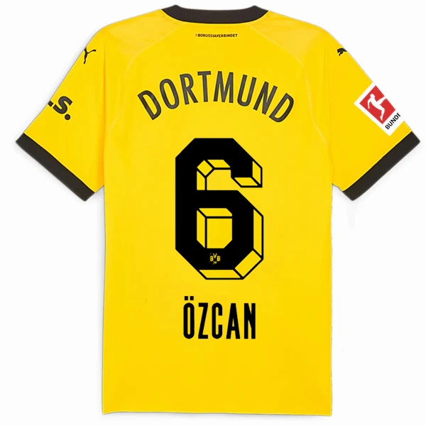 Puma Borussia Dortmund Authentic Ozcan Home Jersey w/ Bundesliga Patch 23/24 (Cyber Yellow/Puma Black) Eco Friendly Dye