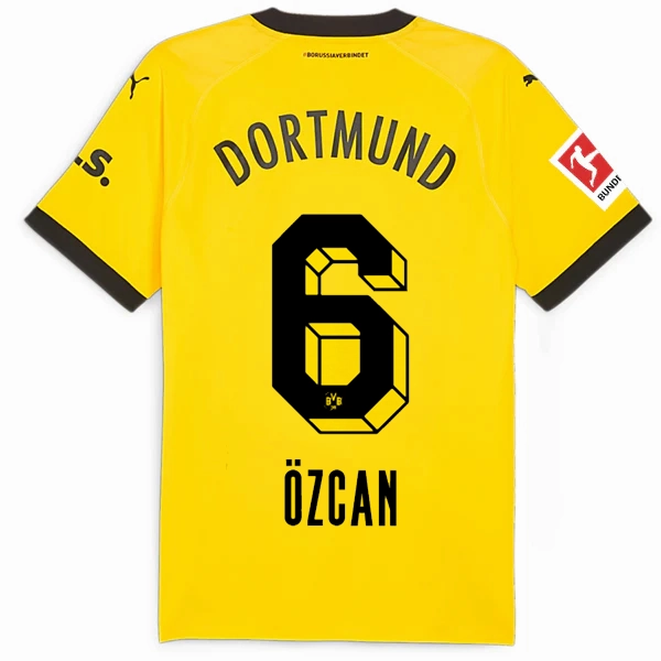 Air Flow Circular Knit Body Mapping Puma Borussia Dortmund Authentic Ozcan Home Jersey w/ Bundesliga Patch 23/24 (Cyber Yellow/Puma Black)