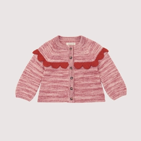 Secure Closure Systems Misha & Puff Scallop Yoke Cardigan, Prairie Rose