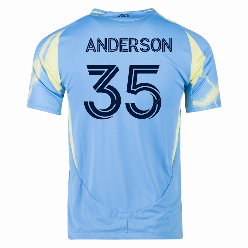 Breathable mesh lining Static Resistant Fabric adidas Philadelphia Union Markus Anderson Authentic Away Jersey 25/26 (Blue/Yellow)