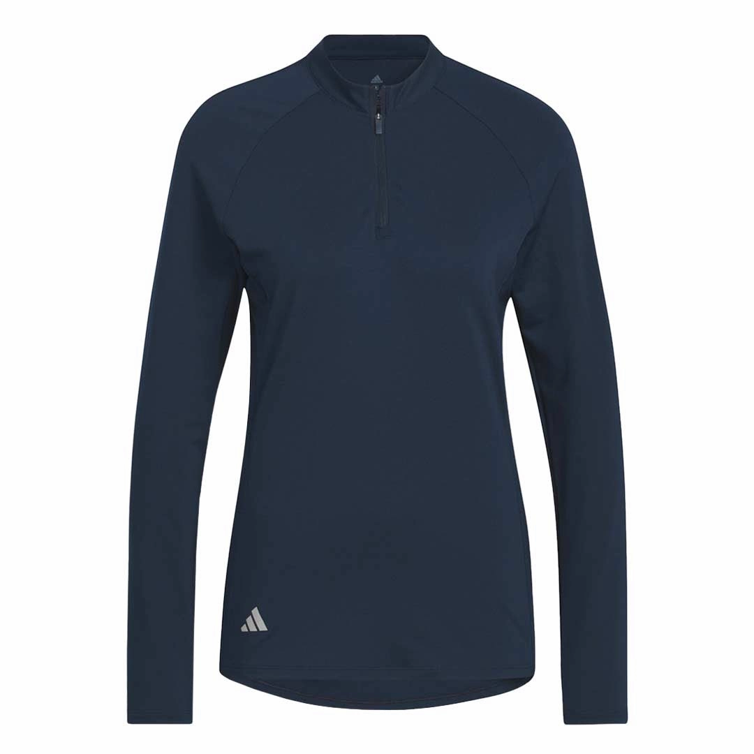 adidas - Women's 1/4 Zip Long Sleeve Polo (HY3974) Reinforced Shoulder Seams Game Ready